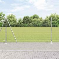 VidaXL Hek met paal zilver 1,2 x 10 m staal - thumbnail