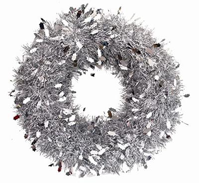 Kerstkrans Lametta Ø50cm Zilver Kerstkrans Lametta Ø50cm Zilver