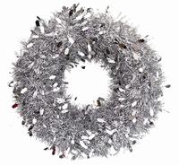 Kerstkrans Lametta Ø50cm Zilver - thumbnail