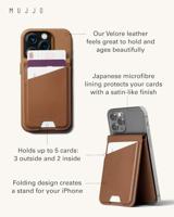 Mujjo Magsafe lederen pasjes houder/stand - Tan - thumbnail