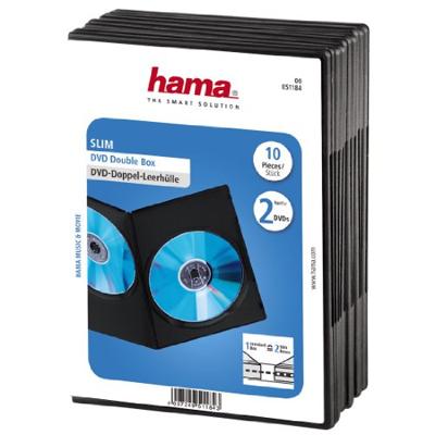 Hama dvd slim box dubbel zwart 10 stuks Hama dvd slim box dubbel zwart 10 stuks