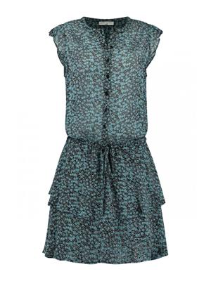 Circle of Trust semi-transparante jurk Blair met all over print en ruches blauw