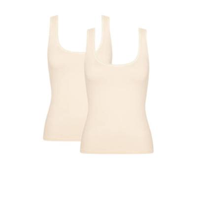 2-pack dames hemden GO brede band - Biologisch katoenen dames onderhemd - Ronde hals