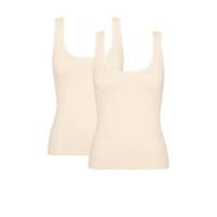 2-pack dames hemden GO brede band - Biologisch katoenen dames onderhemd - Ronde hals - thumbnail