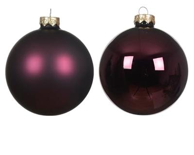 Kerstballen Glas Ø8cm Dark Mauve 16st