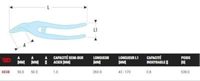 Facom 883 knipscharen 26cm - 883B