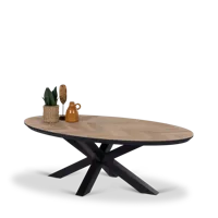 Salontafel (ovaal - 130x75cm) Parket - Nature White - thumbnail