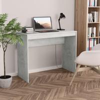 VidaXL Bureau 90x40x72 cm bewerkt hout betongrijs - thumbnail