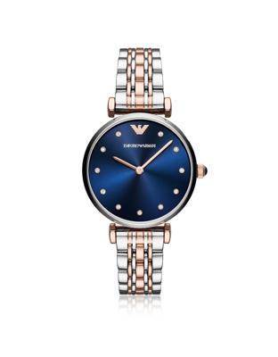 Emporio Armani dameshorloge in tweekleurig roestvrij staal AR11092 Emporio Armani dameshorloge in tweekleurig roestvrij staal AR11092