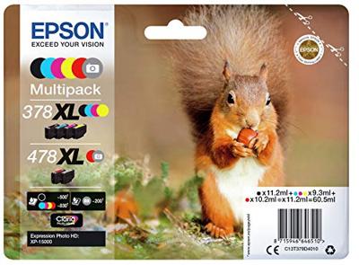 Epson 478XL (C13T379D4010) Inktcartridge 6-kleuren Voordeelbundel Hoge capaciteit Epson 478XL (C13T379D4010) Inktcartridge 6-kleuren Voordeelbundel Hoge capaciteit
