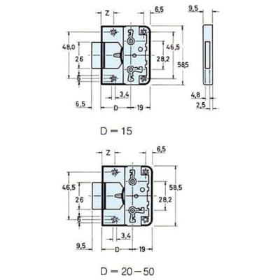 JuNie meubelslot opleg - 704 - 30 mm - thumbnail