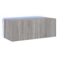 Tv-wandmeubel met LED-verlichting 80x35x31 cm grijs sonoma - thumbnail