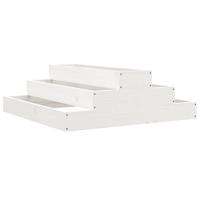 VidaXL Plantenbak 80x80x27 cm massief grenenhout wit - thumbnail