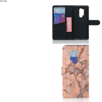 OnePlus 8 Pro Bookcase Marmer Oranje - thumbnail