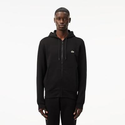 Lacoste Hooded Zipper Trainingspak Heren Zwart - Maat L - Kleur: Zwart | Soccerfanshop