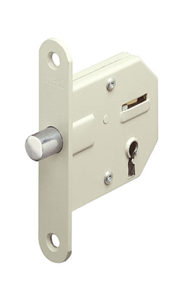 Lips 2084 Kastslot | DM50mm | S | voorplaat staal gelakt 20x107mm afgerond | verschillend sluitend | sluitplaat SPT2084/4S | DR 1+2+3+4 - A000325609