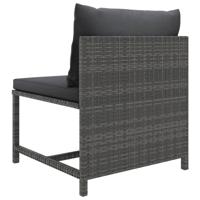 6-delige Loungeset met kussens poly rattan grijs - thumbnail