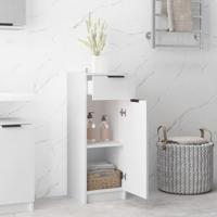 Badkamerkast 32x34x90 cm bewerkt hout wit - thumbnail