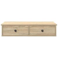Wandschap met lades 80x31x17 cm bewerkt hout sonoma eikenkleur - thumbnail