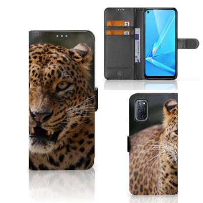OPPO A72 | OPPO A52 | Telefoonhoesje | Met pasjeshouder | Luipaard