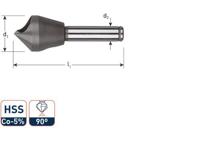 Rotec Verzinkfrees 90gr. schuin gat 10-15 - thumbnail