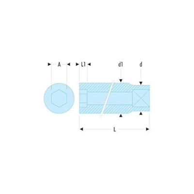 Facom Doppen 1/4" lang 6-kant, metrisch - R.11LA