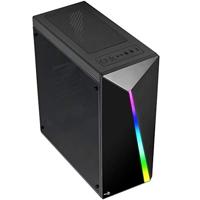 Aerocool shard midi tower behuizing (zwart | 3x usb-a | rgb | window) - thumbnail