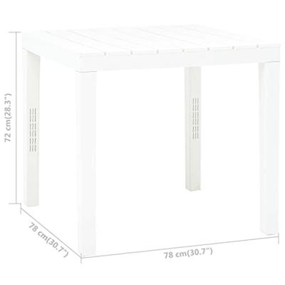 VidaXL Tuintafel 78x78x72 cm kunststof wit VidaXL Tuintafel 78x78x72 cm kunststof wit