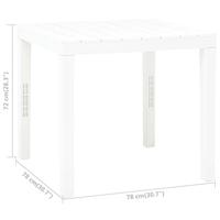 VidaXL Tuintafel 78x78x72 cm kunststof wit - thumbnail