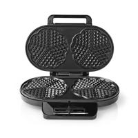 Nedis kawp110fbk dubbel wafelijzer 2x 14 cm 1200 w zwart - thumbnail