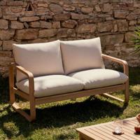 Kave Home 2-zits Loungebank 'Sacaleta' Eucalyptushout - thumbnail