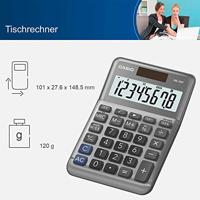 Casio MS-80F Bureaurekenmachine Grijs Aantal displayposities: 8 werkt op batterijen, werkt op zonne-energie (b x h x d) 101 x 148.5 x 27.6 mm - thumbnail