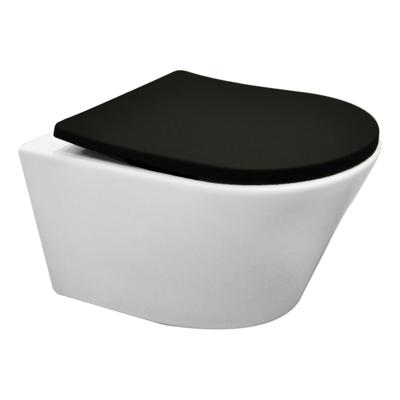 Wandcloset Wiesbaden Vesta Junior Diepspoel Randloos Wit (Inclusief Flatline Zitting Mat Zwart)