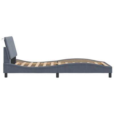 Bedframe zonder matras 100x200 cm fluweel donkergrijs - thumbnail