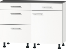 Keukenblok 110cm Houtnerf met inbouw koelkast en rvs spoelbak RAI-435