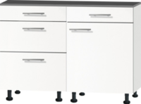 Keukenblok 110cm Houtnerf met inbouw koelkast en rvs spoelbak RAI-435 - thumbnail