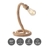 Home sweet home tafellamp Pier Rope - bruin - thumbnail