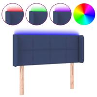 Hoofdbord LED 83x16x78/88 cm stof blauw - thumbnail