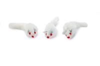Pluche muisjes 3 stuks kattenspeelgoed - Wit - thumbnail