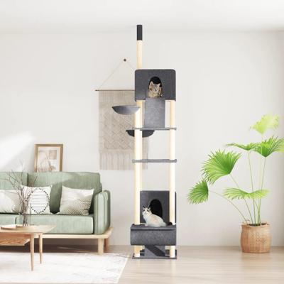 VidaXL Kattenmeubel vloer tot plafond 277-303 cm donkergrijs