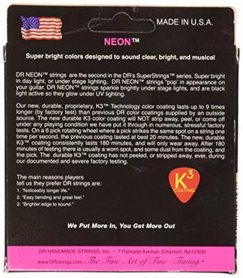 DR Strings NPE-11 Hi-Def Neon pink 11-50 set snaren voor elektrische gitaar DR Strings NPE-11 Hi-Def Neon pink 11-50 set snaren voor elektrische gitaar