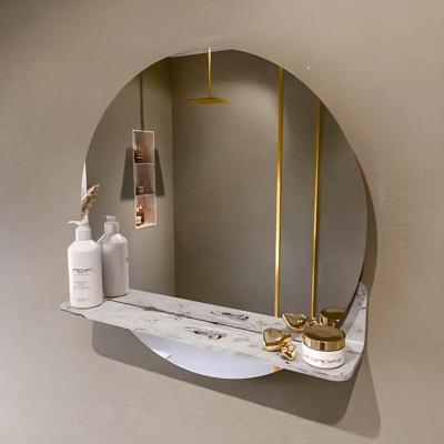 MONDIAZ SPOT spiegel rond 60cm met Spiegelplanchet kleur Glace.