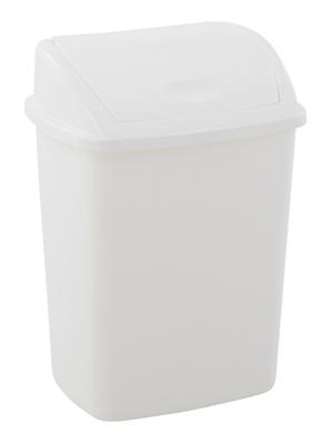 Vuilbak met swingdeksel, 15 l, wit
