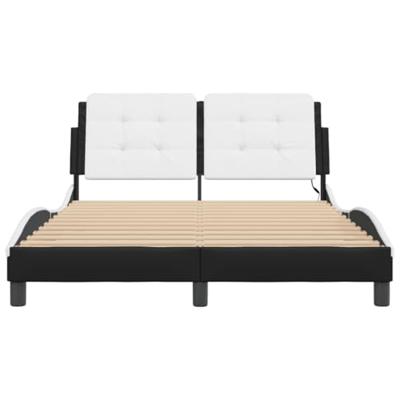 Bedframe met LED-verlichting kunstleer zwart en wit 120x200 cm
