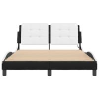 Bedframe met LED-verlichting kunstleer zwart en wit 120x200 cm - thumbnail