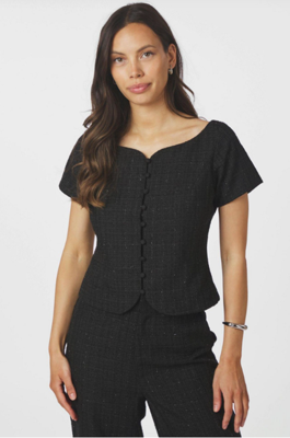 Neo Noir Blouse Anela Boucle | Black