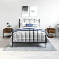 Nachtkastjes 2 st 34x35,5x45 cm bewerkt hout gerookt eikenkleur - thumbnail