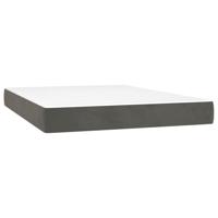 Boxspring met matras fluweel donkergrijs 140x200 cm - thumbnail