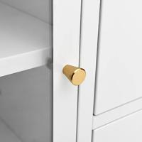 Dressoir 105x35x70 cm staal en gehard glas wit - thumbnail