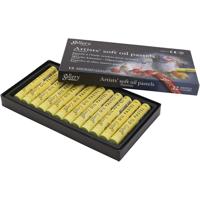 Gallery Oliepastel, L: 7 cm, d 11 mm, dikte 11 mm, citroengeel, 12 stuk/ 1 doos - thumbnail